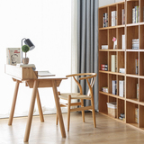 全实木书桌带书架现代简约书房家具